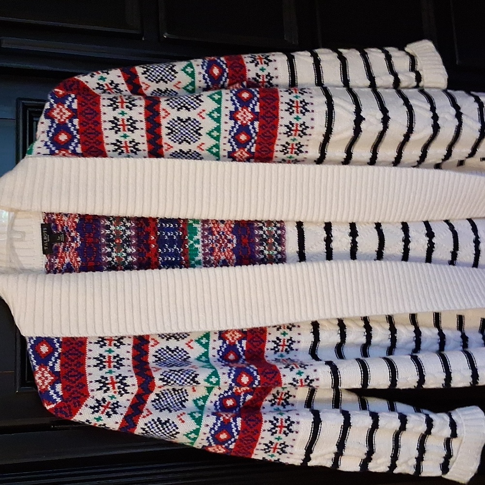 Talbots Large Petite Winter Patterned Cardigan Sw… - image 4